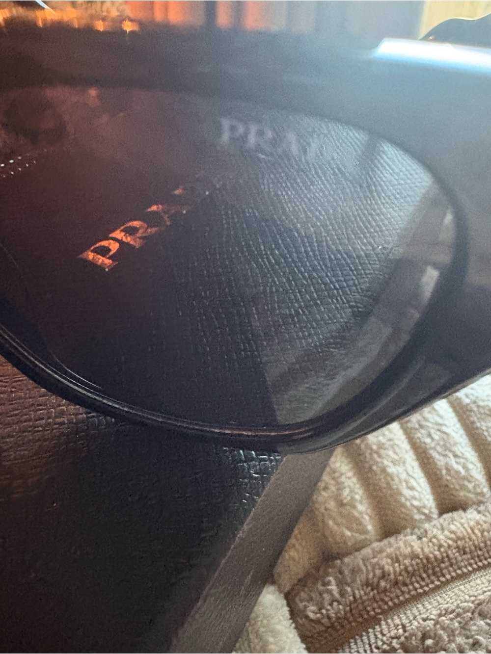 Prada Black Cat-Eye Sunglasses with Blue Lenses - Picture 7 of 7